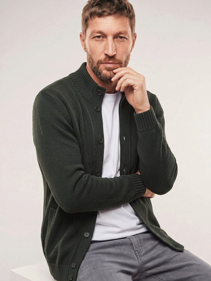 Walbusch Strickjacke Herren Strick-Blouson mit Merinowolle Stehkragen, modern, pflegeleicht – Bild 3 von 4