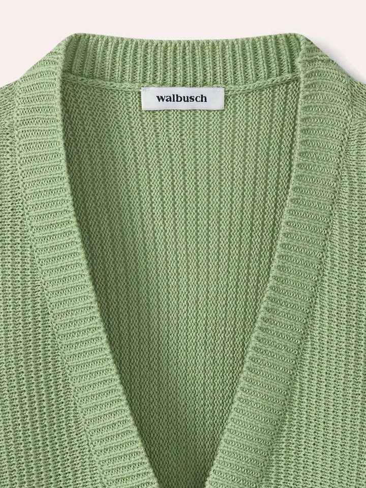 Walbusch Strickweste Damen Weste mit Strukturmuster V-Ausschnitt Halbarm Baumwollmix, pflegeleicht und knitterarm, überschnittene Schultern – Bild 4 von 4