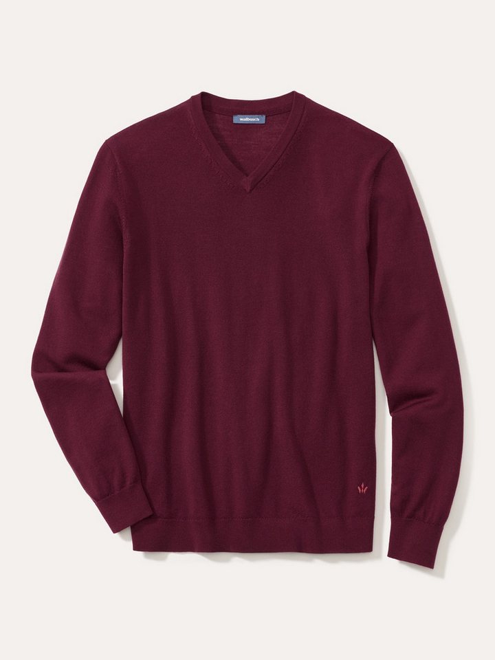 Walbusch V-Ausschnitt-Pullover Herren Merino V-Ausschnitt-Pullover extrafein, pflegeleicht – Bild 2 von 4