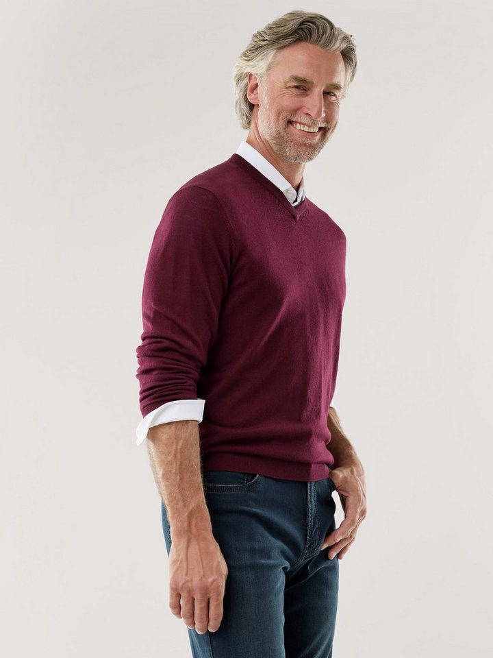 Walbusch V-Ausschnitt-Pullover Herren Merino V-Ausschnitt-Pullover extrafein, pflegeleicht – Bild 3 von 4
