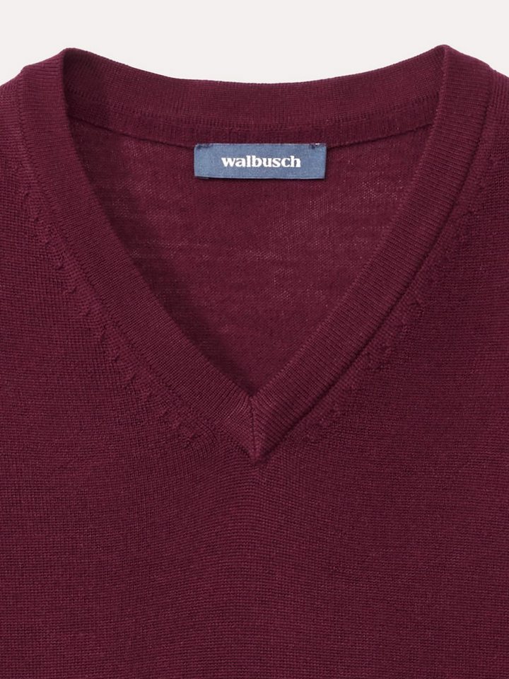 Walbusch V-Ausschnitt-Pullover Herren Merino V-Ausschnitt-Pullover extrafein, pflegeleicht – Bild 4 von 4