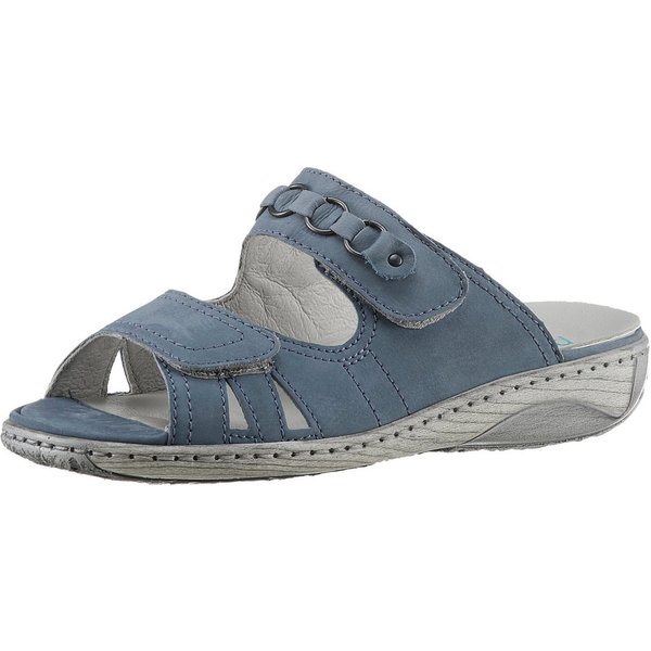 Waldläufer GARDA Pantolette, Keilabsatz, Sommerschuh, Schlappen mit Schmuckapplikation, Weite G