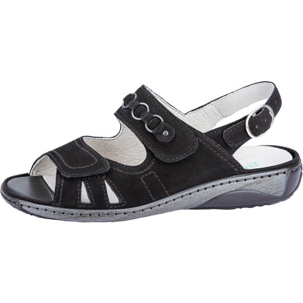 Waldläufer GARDA Riemchensandale, Sommerschuh, Sandalette, Keilabsatz, mit Druckknopf, G-Weite