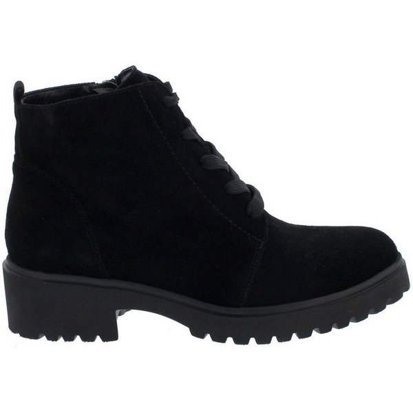 Waldläufer Waldläufer H-Luise Bootie, Order - Velourleder, schwarz, Schnür. u. Re Reißverschlussstiefel