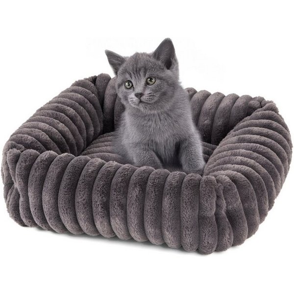 Wallace & Jones Tierbett Katzenbett Mary, edle Cordstoff-Optik, gepolsterte Seitenwände, anthrazit, ca. 71 x 58 x 18 cm