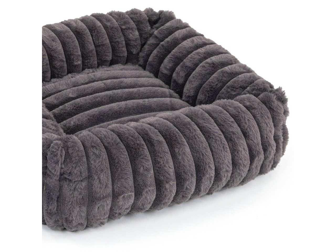 Wallace & Jones Tierbett Katzenbett Mary, edle Cordstoff-Optik, gepolsterte Seitenwände, anthrazit, ca. 71 x 58 x 18 cm – Bild 3 von 5