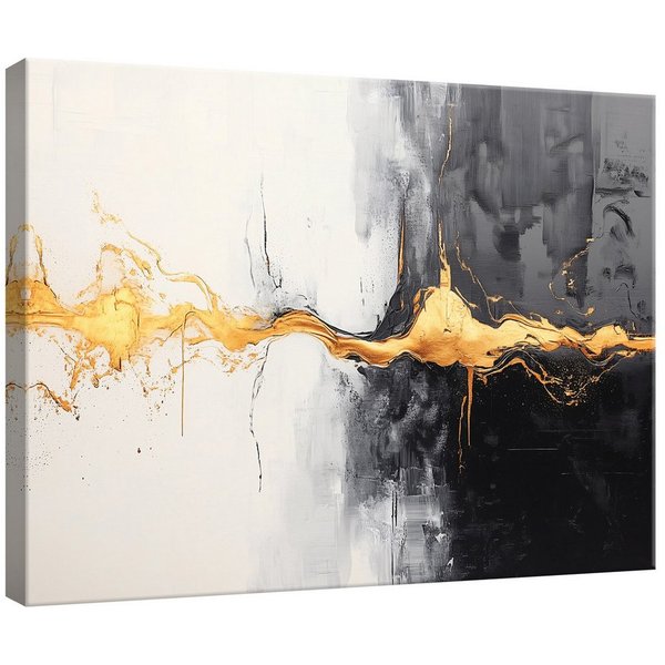Wallarena Leinwandbild Abstrakt Marmor Glamour Grau Schlafzimmer, Wohnzimmer 60x40 cm, Abstrakt, 60 x 40 cm
