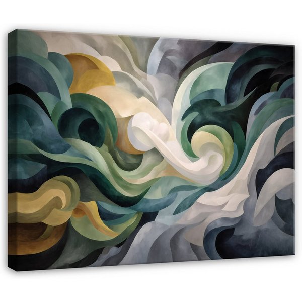 Wallarena Leinwandbild Abstrakt Marmor - Grün - Modern - Wohnzimmer, Abstrakt, 40x30x2cm