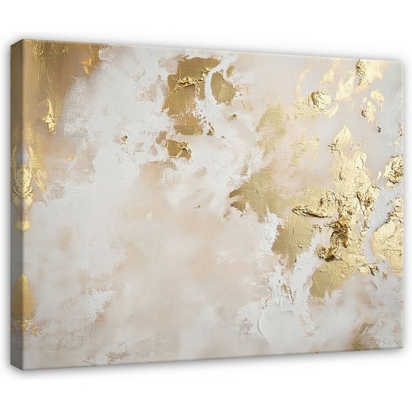 Wallarena Leinwandbild Abstrakt Marmor Modern Gold Schlafzimmer, Wohnzimmer 60x40 cm, Abstrakt, 60 x 40 cm