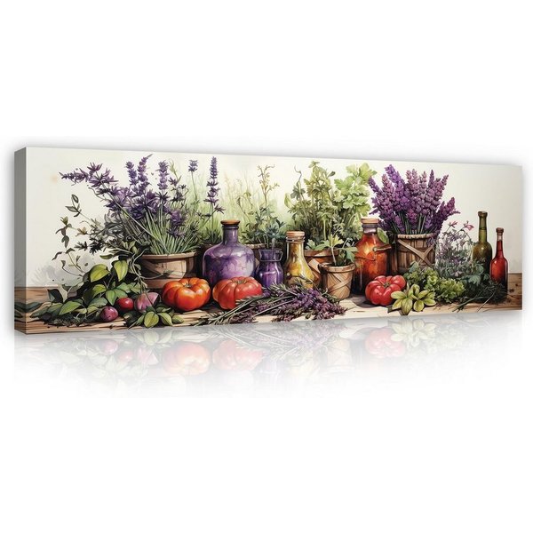 Wallarena Leinwandbild Abstrakt Modern Wandbild Wohnzimmer 145×45 cm, Abstrakt, 145x45x3cm