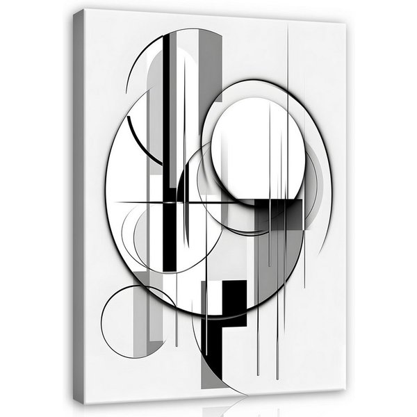 Wallarena Leinwandbild Art Deco Abstrakt - Grau - Modern - Hochformat - Wohnzimmer, Art Deco, 30x40x2cm