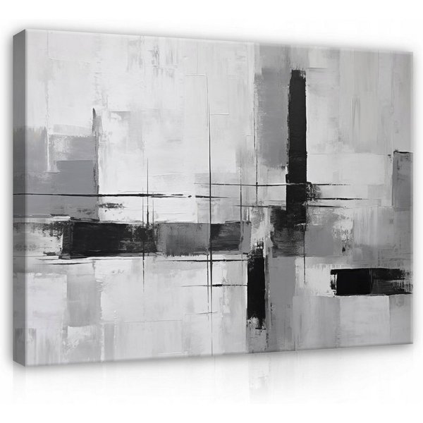 Wallarena Leinwandbild Art Deco Abstrakt Modern Grau Schlafzimmer, Wohnzimmer 40x30 cm, Art Deco, 40 x 30 cm
