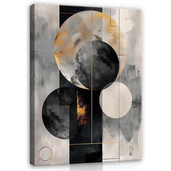 Wallarena Leinwandbild Art Deco Abstrakt - Schwarz - Modern - Hochformat - Wohnzimmer, Art Deco, 30x40x2cm