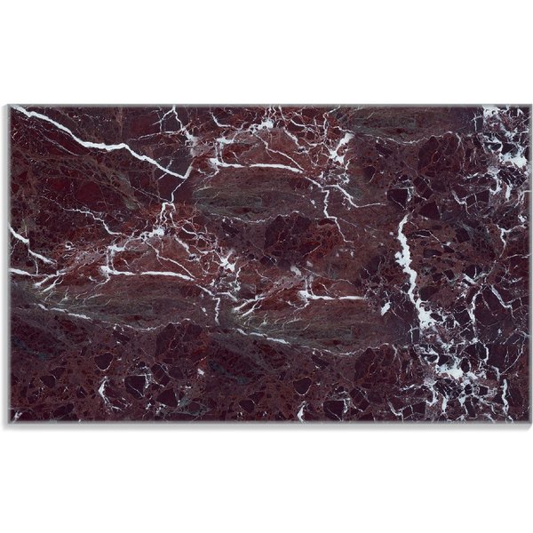 Wallario Frühstücksbrett Roter Marmor-Optik, ESG-Sicherheitsglas, (inkl. rutschfester Gummifüße 4mm, 1-St), 14x23cm