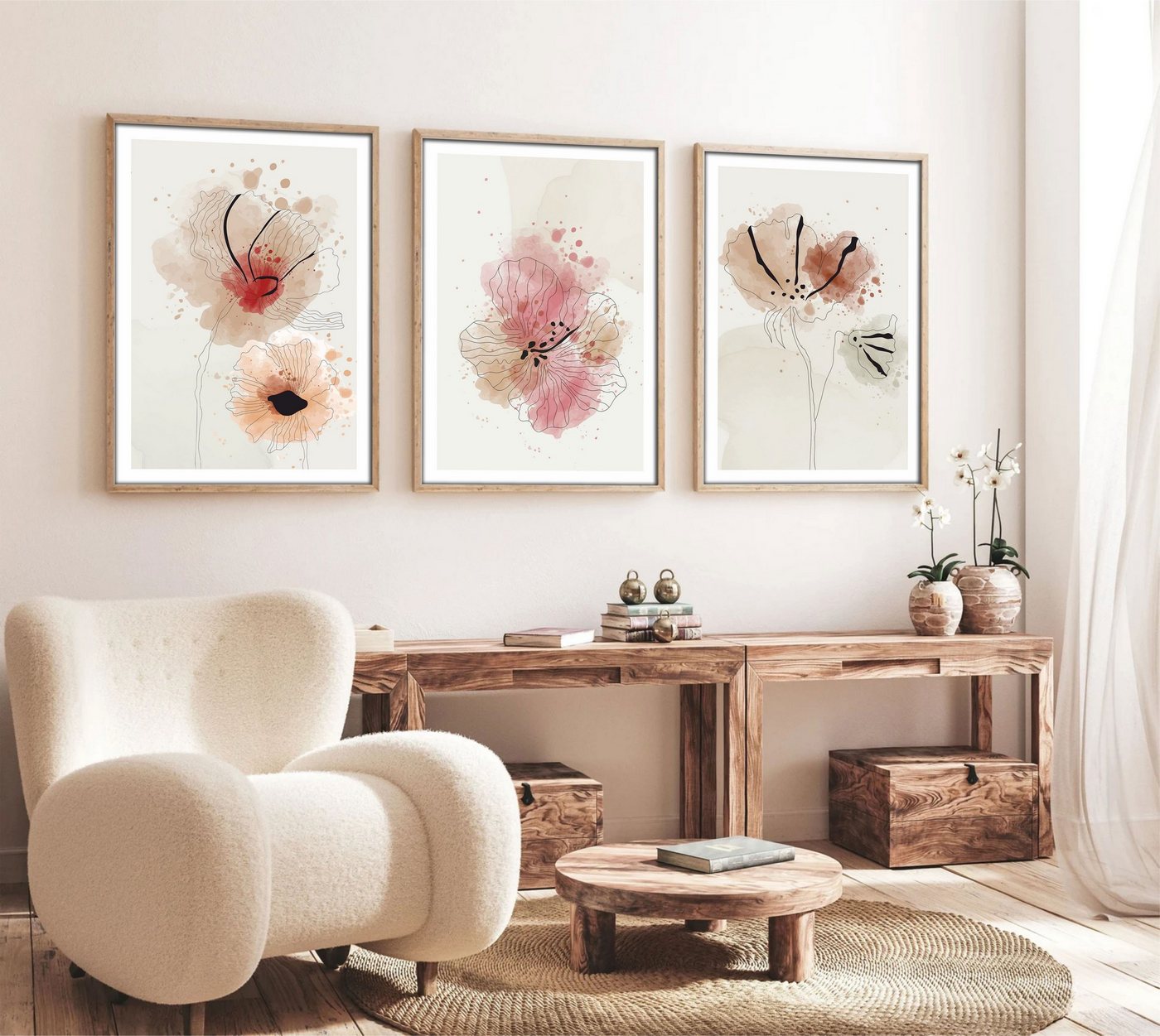 Wallity Leinwandbild Painting: 100% MDF (Thickness: 3 mm), 20 x 30 cm (3 Pieces) E1498, (3 St) – Bild 3 von 5