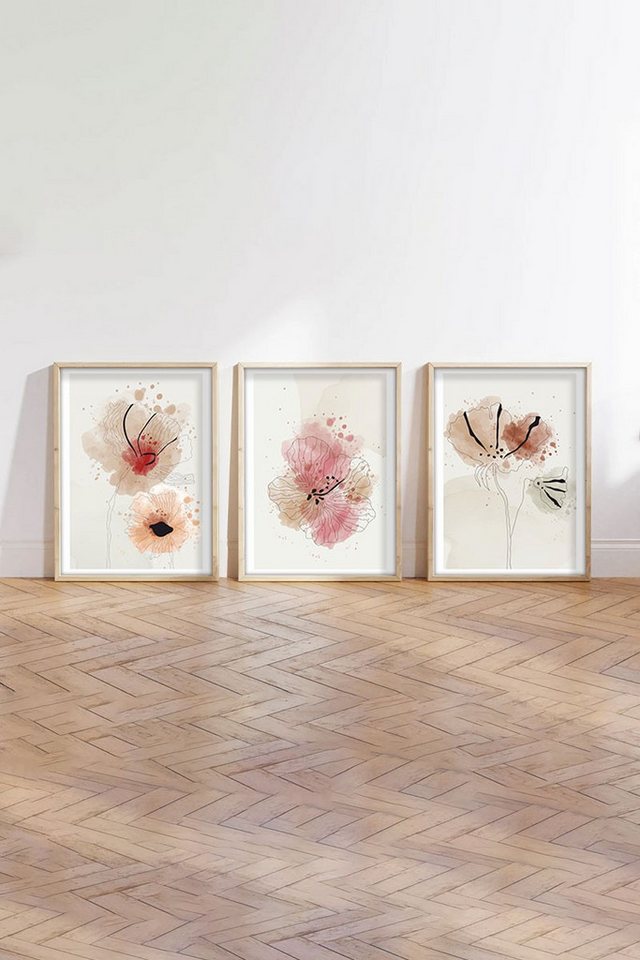 Wallity Leinwandbild Painting: 100% MDF (Thickness: 3 mm), 20 x 30 cm (3 Pieces) E1498, (3 St) – Bild 4 von 5