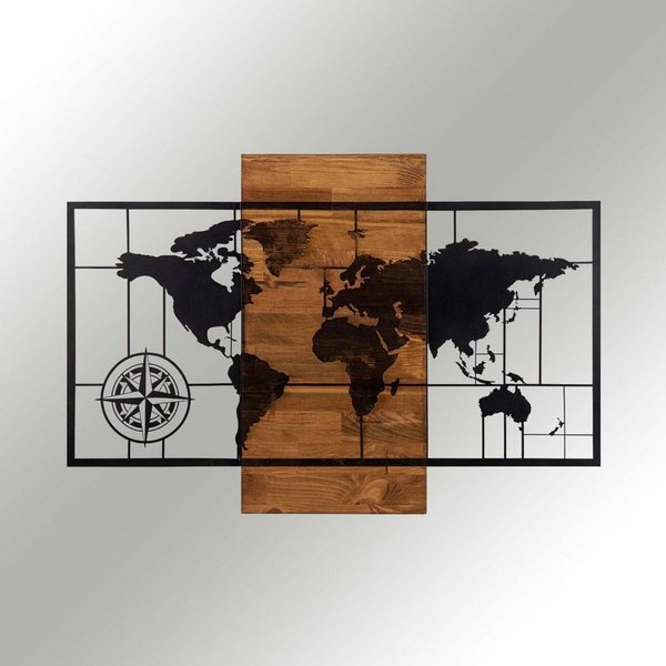 Wallity Wanddekoobjekt 85 x 58 cm (1 St), Metall-Holz-Kombination, Dekoratives Wanddesign