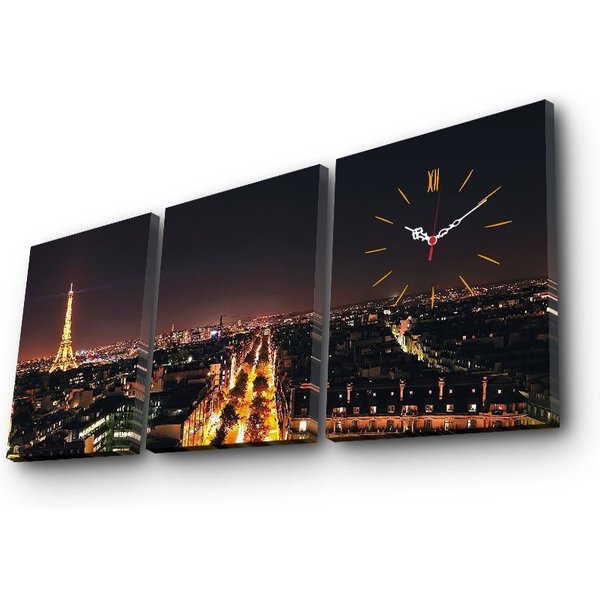 Wallity Wanduhr 100% SUEDE CANVAS, 30 x 40 cm (3 Pieces) A3615