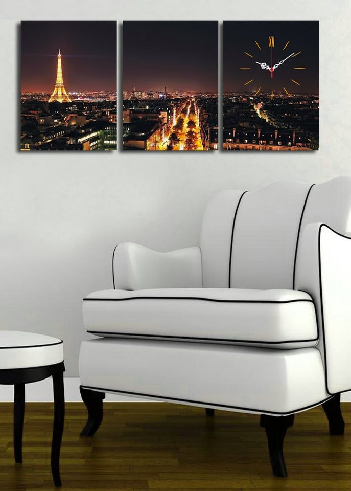 Wallity Wanduhr 100% SUEDE CANVAS, 30 x 40 cm (3 Pieces) A3615 – Bild 2 von 4