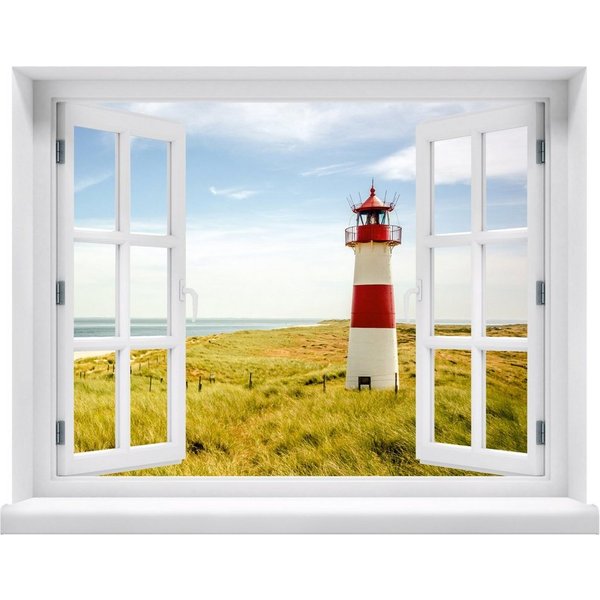 WallSpirit Wandsticker "Fensterblick mit Aussicht", Selbstklebend, rückstandslos abziehbar