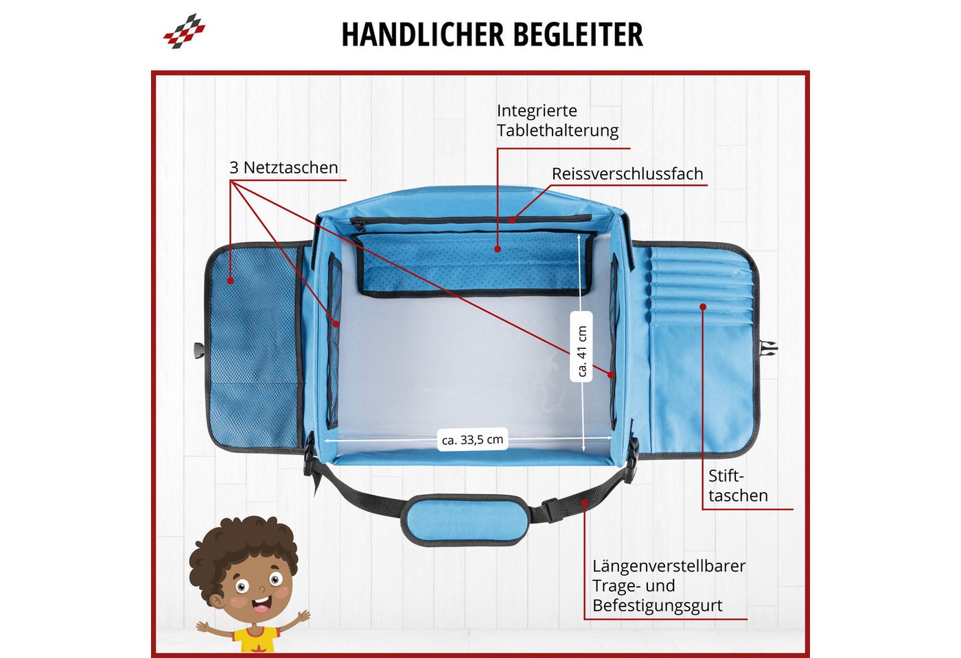 WALSER Autokindersitz Kinderreisespieltisch Lenny, ab: ab 4 Jahre, bis: - 10 Jahren, (1 Stück, 1-tlg) – Bild 5 von 5