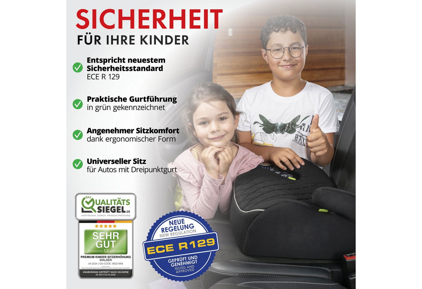 WALSER Autokindersitz Kindersitz Hartschale Andy, ab: ab 4 Jahre, bis: - 10 Jahren, (1 Stück, 1-tlg) – Bild 2 von 5