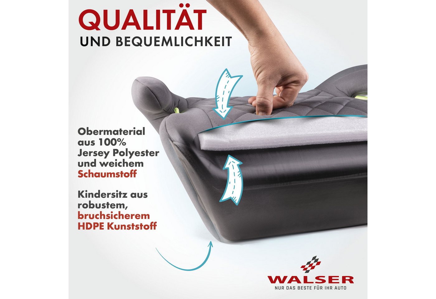 WALSER Autokindersitz Kindersitz Hartschale Andy, ab: ab 4 Jahre, bis: - 10 Jahren, (1 Stück, 1-tlg) – Bild 3 von 5