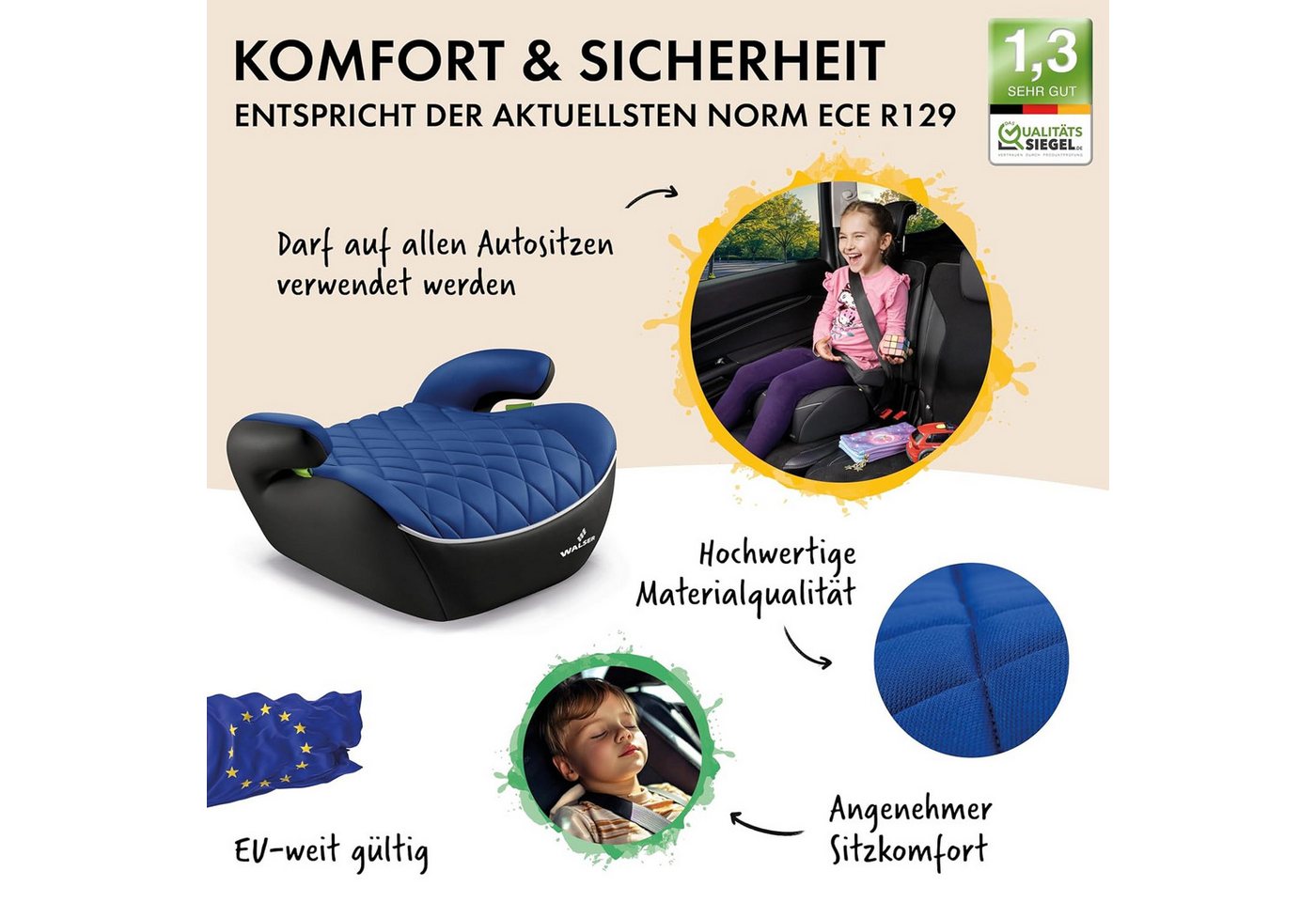 WALSER Autokindersitz Kindersitz Hartschale Andy, ab: ab 4 Jahre, bis: - 10 Jahren, (1 Stück, 1-tlg) – Bild 2 von 5