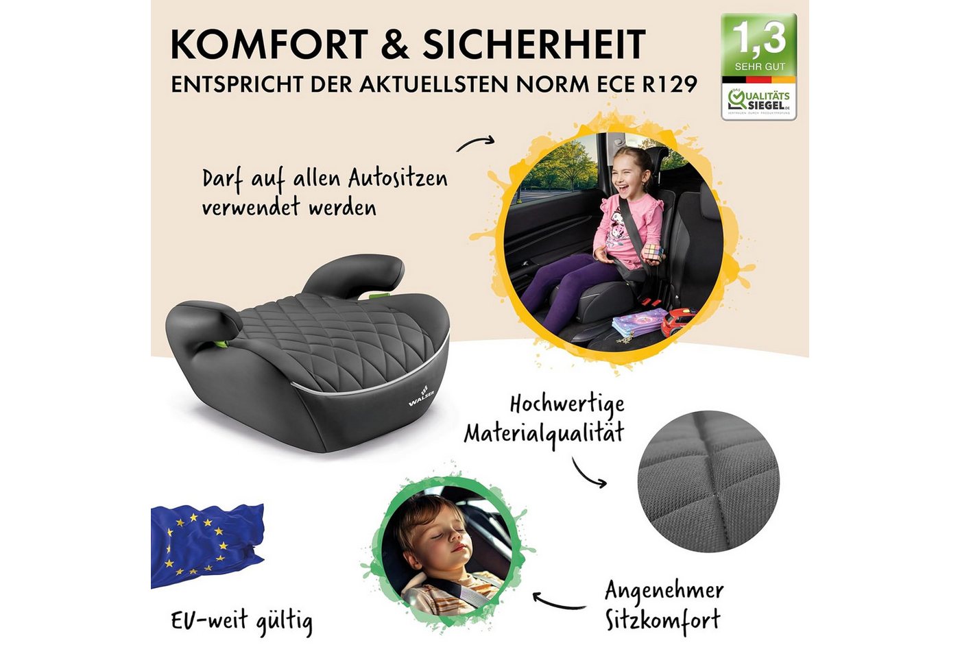 WALSER Autokindersitz Kindersitz Hartschale Andy, ab: ab 4 Jahre, bis: - 10 Jahren, (1 Stück, 1-tlg) – Bild 2 von 5