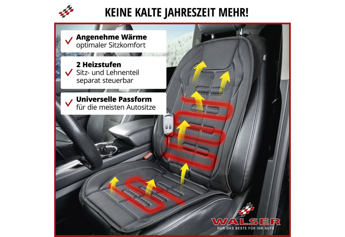 WALSER Autositzauflage Heizsitzaufleger Caldo, 1 Stück, 1-tlg. – Bild 2 von 5
