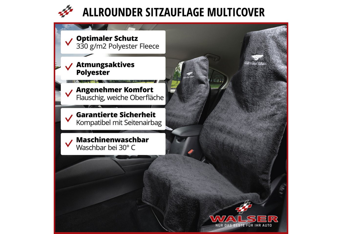 WALSER Autositzauflage Sitzaufleger Multicover pink, 1 Stück, 1-tlg. – Bild 2 von 5