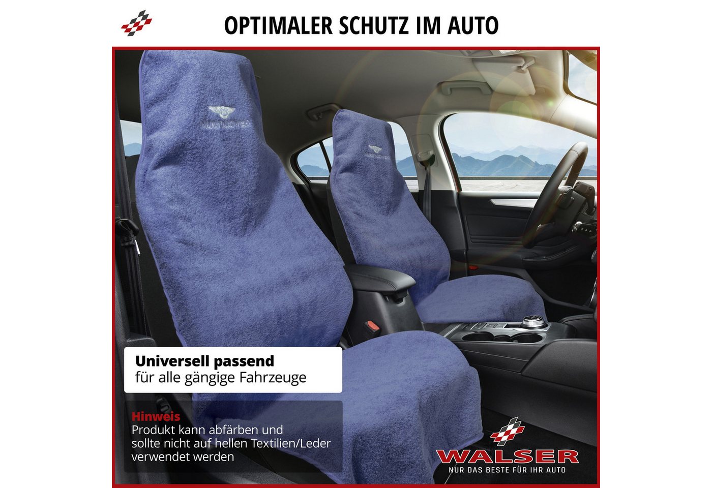 WALSER Autositzauflage Sitzaufleger Multicover schwarz, 1 Stück, 1-tlg. – Bild 3 von 5