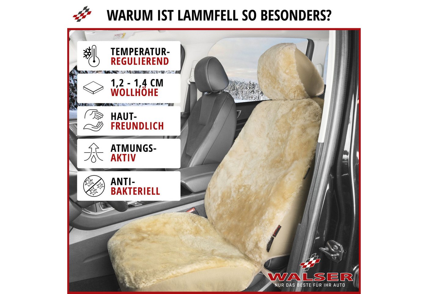 WALSER Autositzbezug Autositzbezug Iva, 1 Vordersitzbezug 1tlg, 1 Kopfstützenbezug, 2-tlg. – Bild 2 von 5