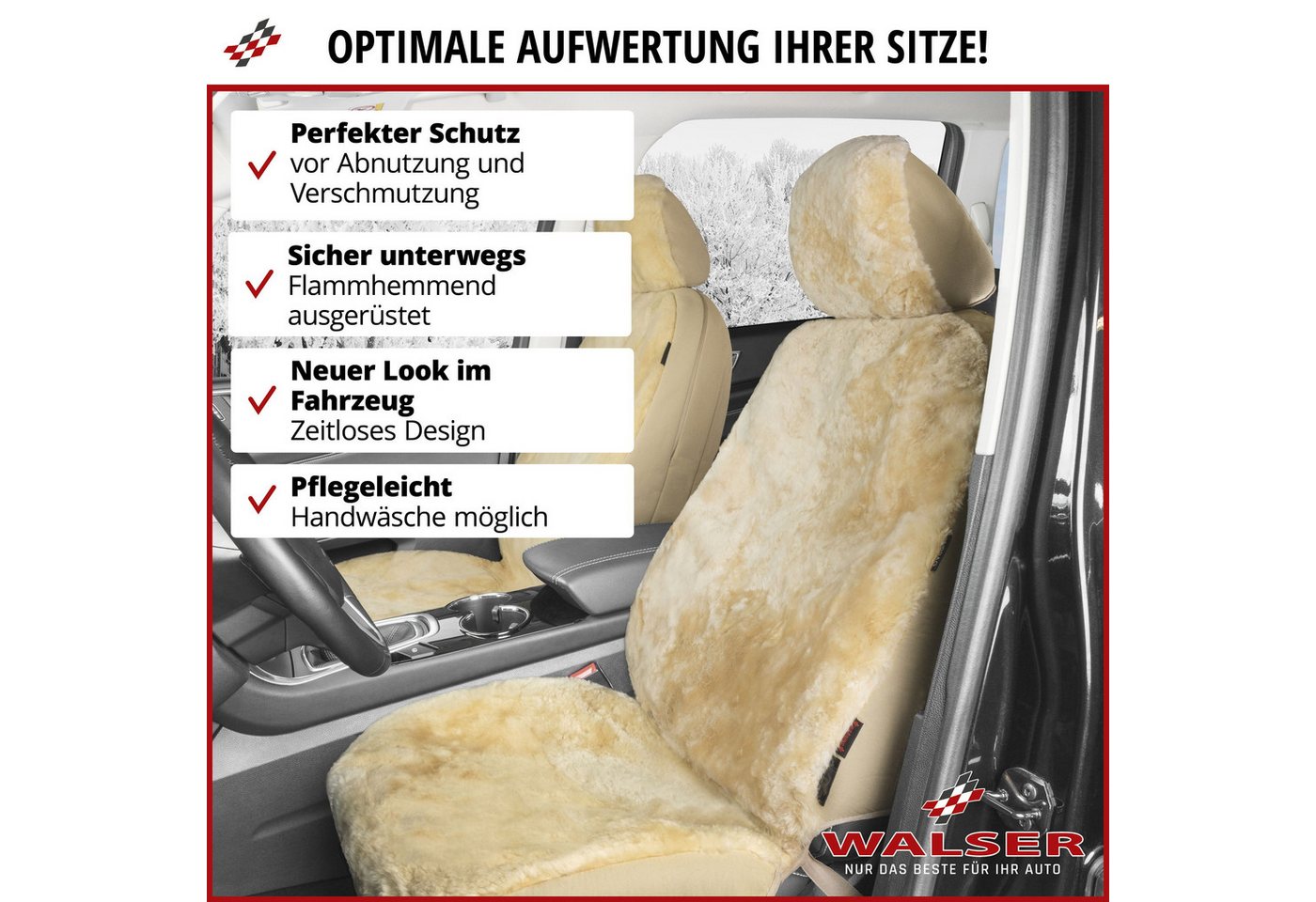 WALSER Autositzbezug Autositzbezug Iva, 1 Vordersitzbezug 1tlg, 1 Kopfstützenbezug, 2-tlg. – Bild 4 von 5