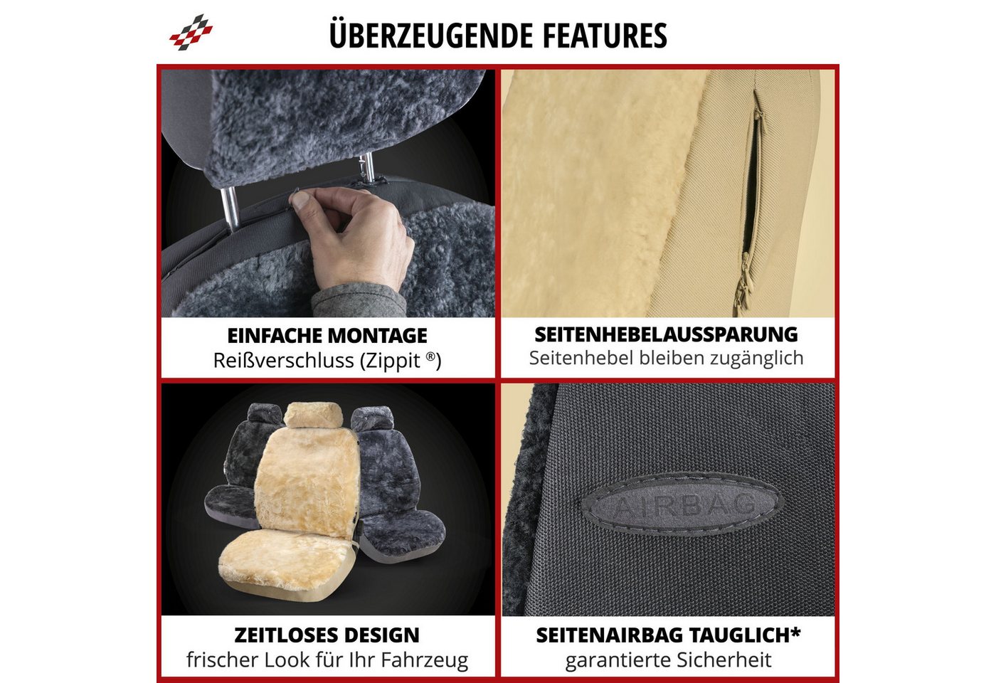 WALSER Autositzbezug Autositzbezug Iva, 1 Vordersitzbezug 1tlg, 1 Kopfstützenbezug, 2-tlg. – Bild 5 von 5