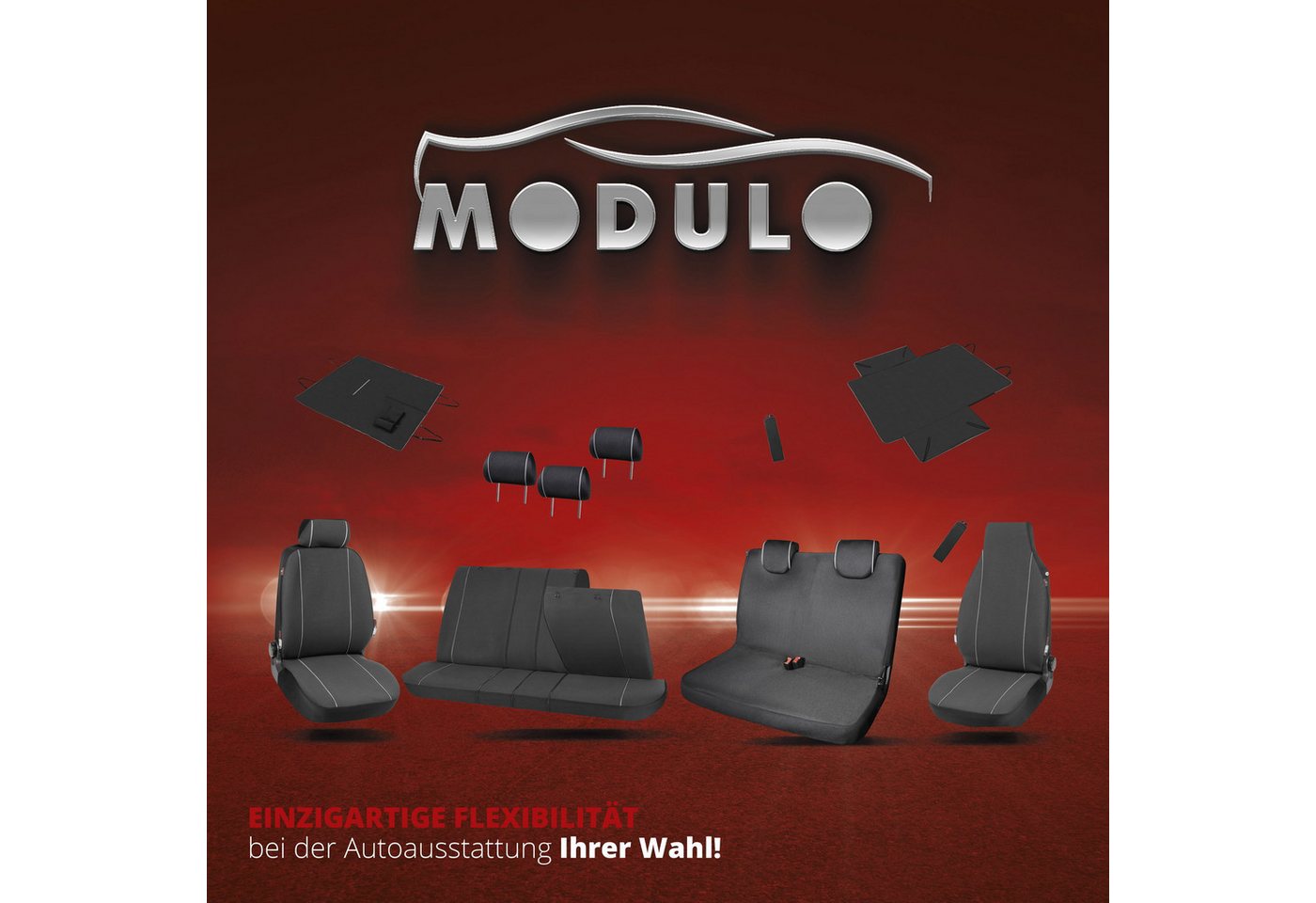 WALSER Autositzbezug Kopfstützenbezug Modulo, 2 Stück, 2-tlg. – Bild 5 von 5