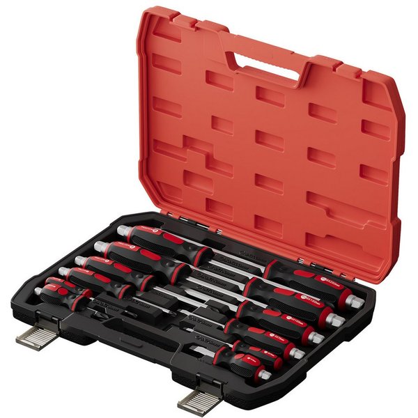 Walter Stahl Germany control Schraubendreher 12-teiliges Schraubendreher-Set, Schraubenzieher Koffer, (Set, 12 St., 12-teiliges Schraubendreher-Set), Magnetisch