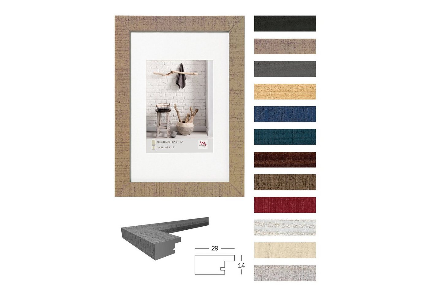 Walther Design Bilderrahmen Holzrahmen Home - quadratische Formate (20x20, 30x30 und 40x40 cm) – Bild 2 von 5