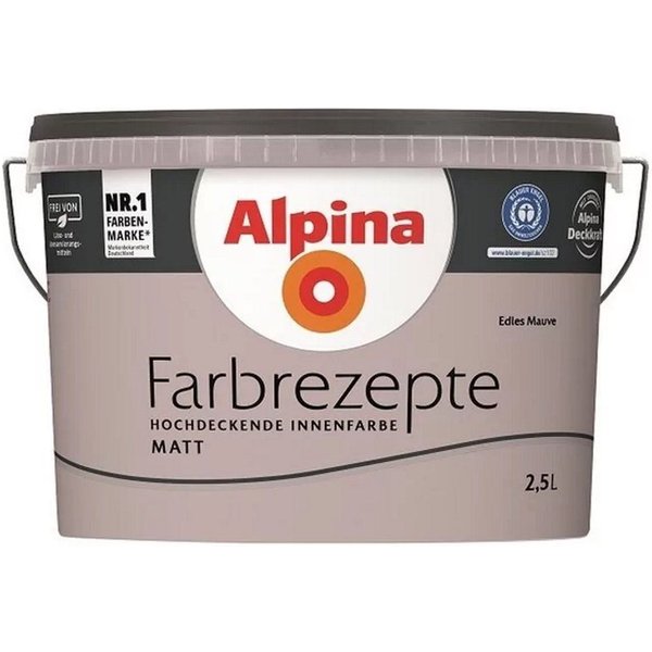 Alpina Wand- und Deckenfarbe Alpina 2,5 L. Edles Mauve - Zartes Lila