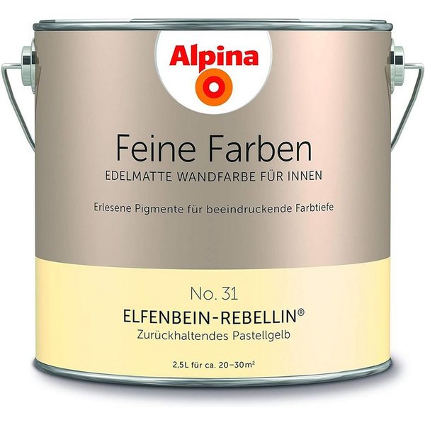 Alpina Wandfarbe Alpina Feine Farben 2,5 Ltr. No. 31 Elfenbein-Rebellin