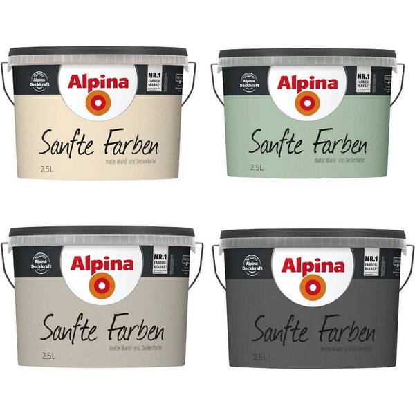 Alpina Wandfarbe Alpina Sanfte Farben 2,5 L Steingrau