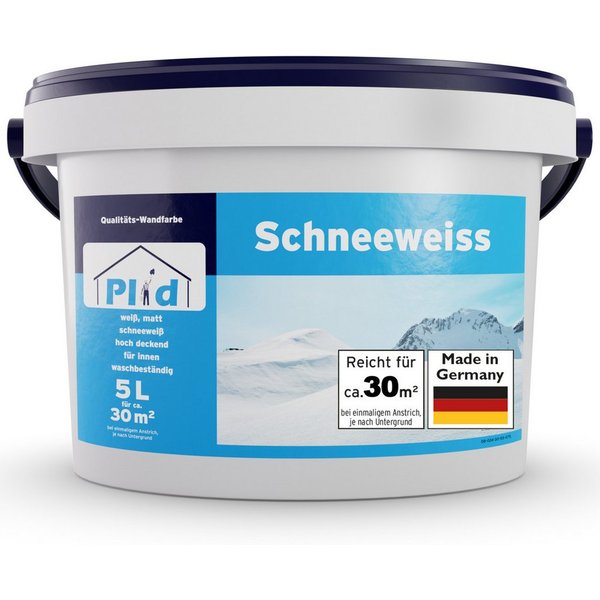 plid Wandfarbe Plid Schneeweiß Wanfarbe innen - Deckenfarbe - Polarweiß - Innenfarbe, Gute Deckkraft, wenig spritzen