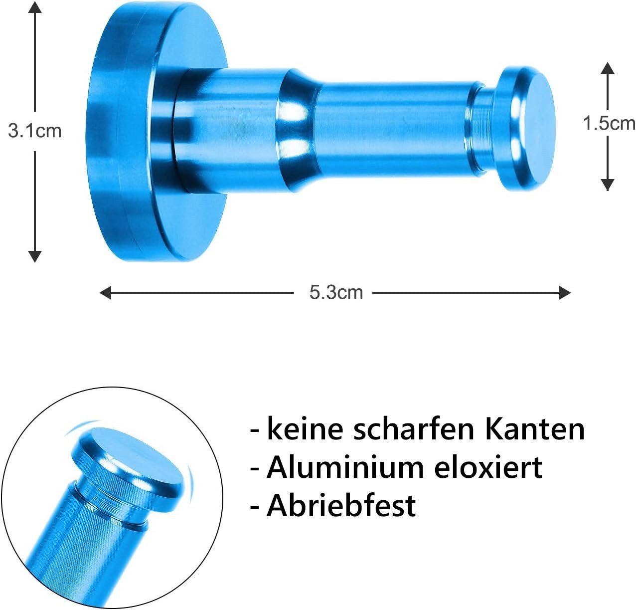 TECBULL Wandhaken TECBULL Huthaken, Wandhaken, Garderobenhaken, Garderobe, Wandmontage, Badezimmer, Küche, Diele, Flur, Kinderzimmer Wohnzimmer, Büro, Keller, S – Bild 2 von 4