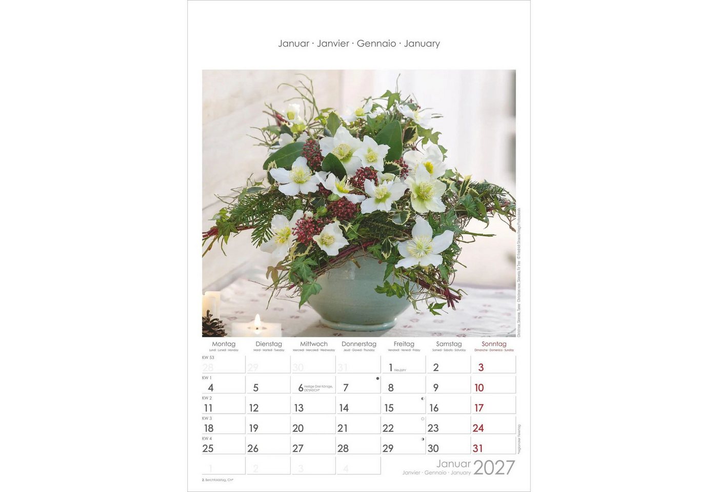 Wandkalender Blumen 2027 – Bild 2 von 5