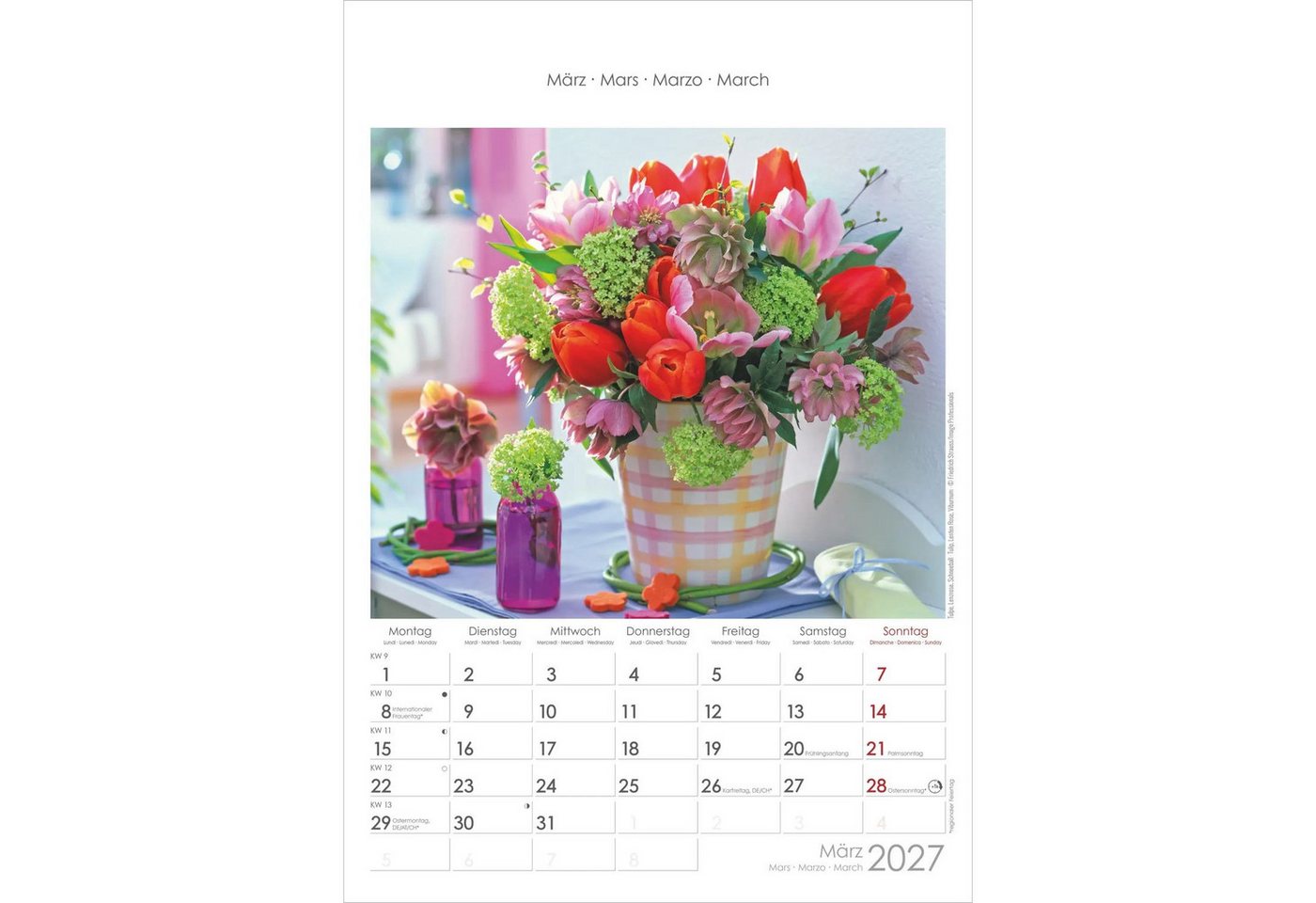 Wandkalender Blumen 2027 – Bild 3 von 5