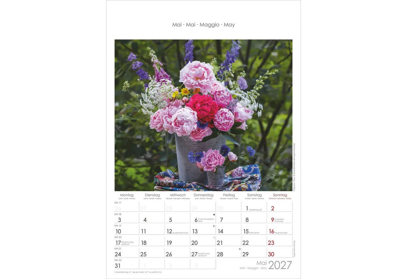 Wandkalender Blumen 2027 – Bild 4 von 5