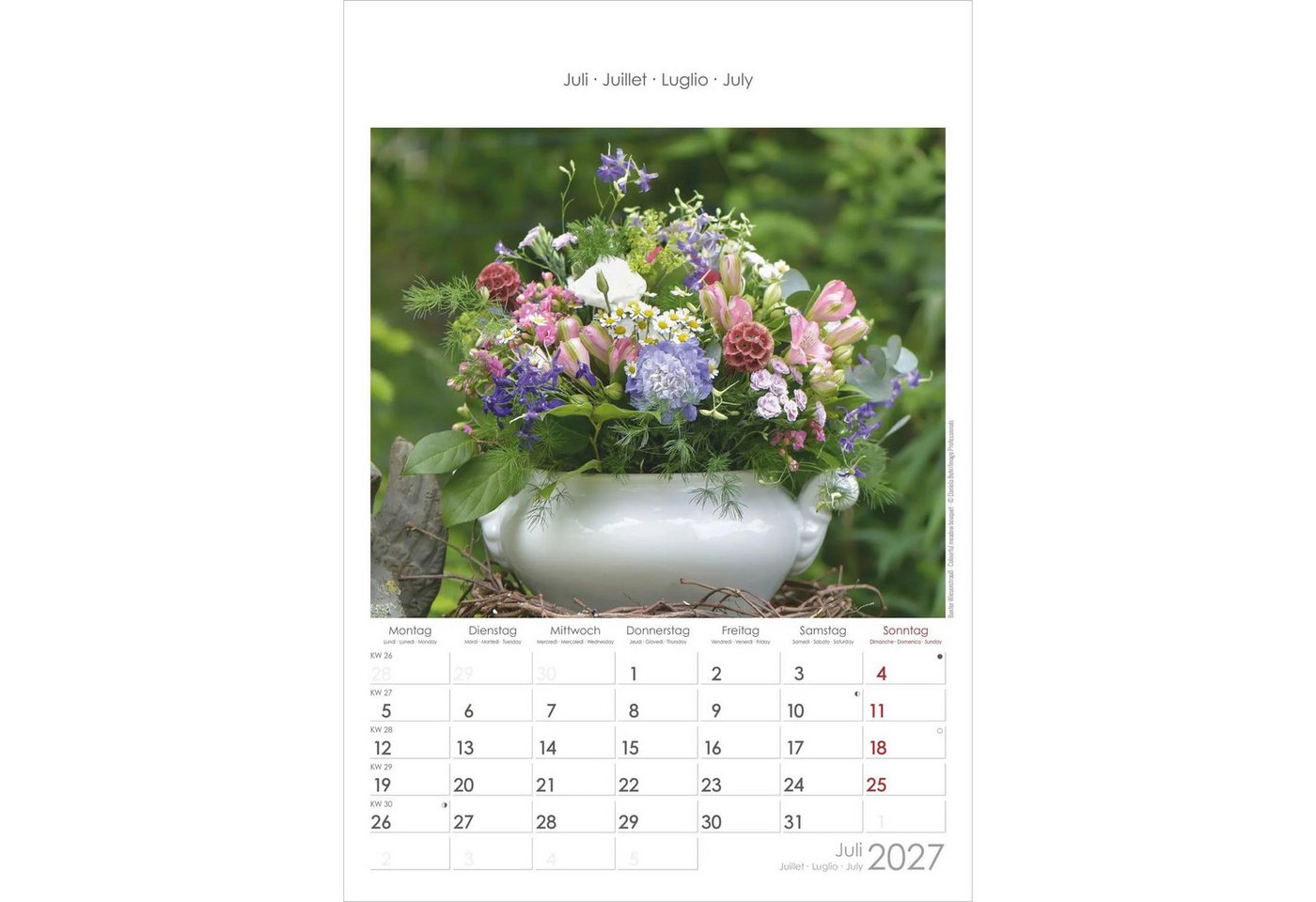 Wandkalender Blumen 2027 – Bild 5 von 5