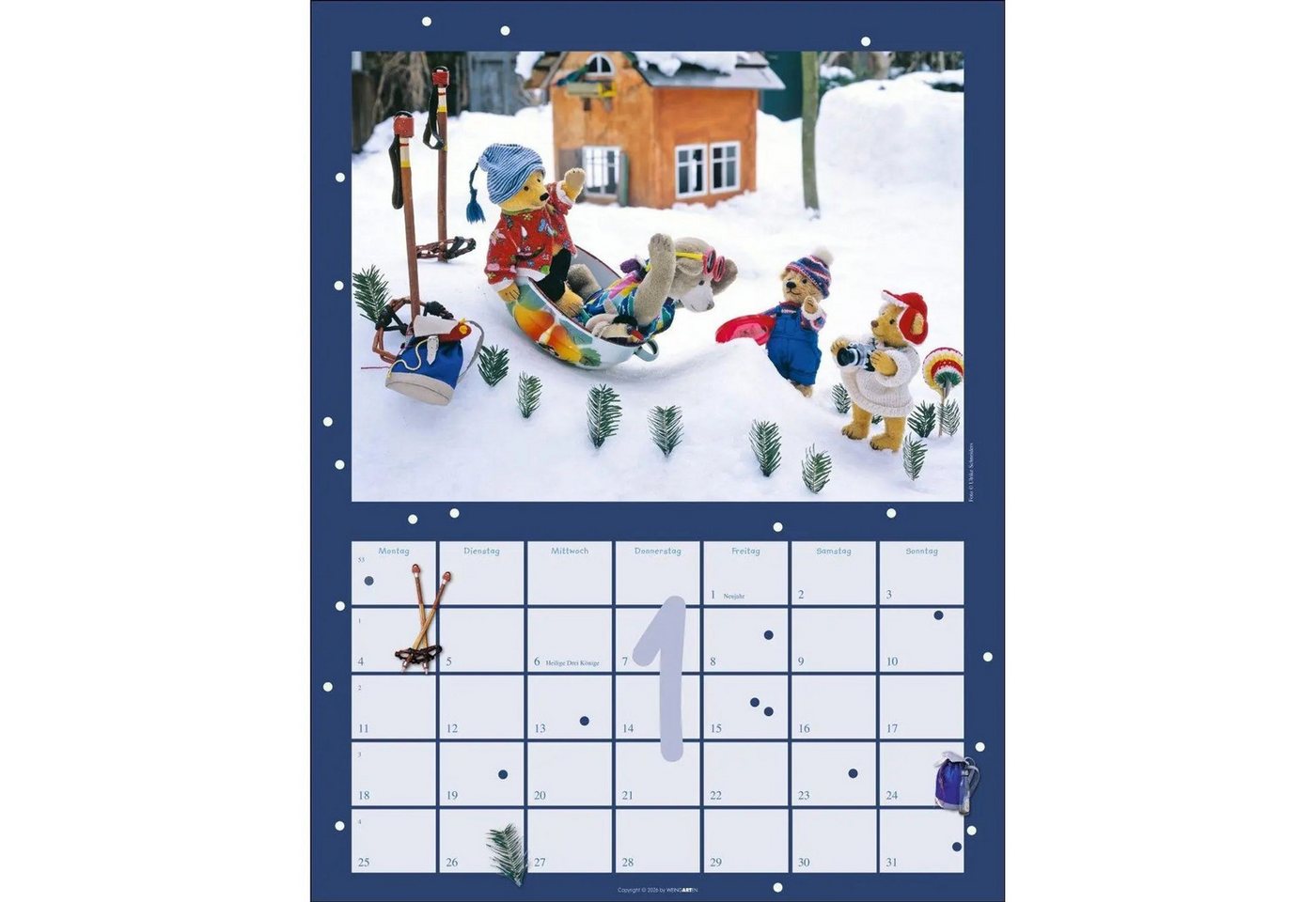 Wandkalender Teddybären Kalender 2027 – Bild 3 von 5
