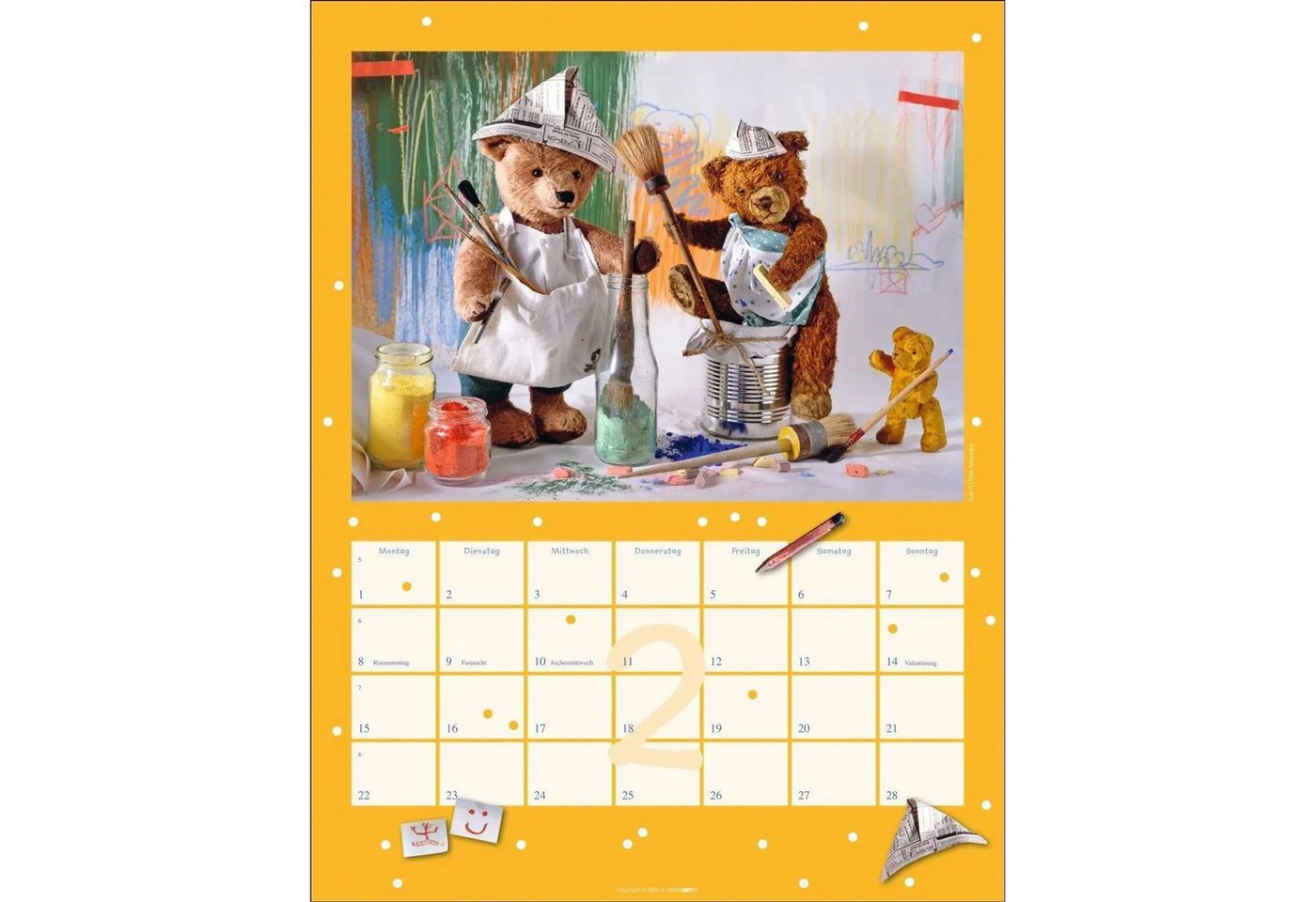 Wandkalender Teddybären Kalender 2027 – Bild 4 von 5
