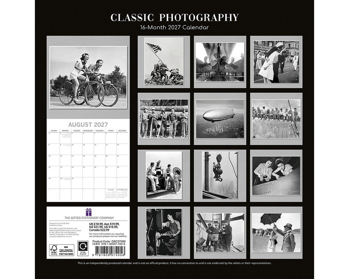 Wandkalender TGSC, Klassische Fotografie Kalender 2027 – quadratischer Wandkale – Bild 2 von 3